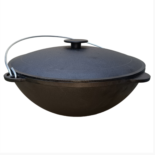 Печь "ФОРТ-12 Макс" + Казан 12л Гардарика с чугунной крышкой и дужкой 