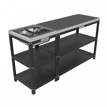 Стол металлический 50x50x85см с мойкой из нерж. стали