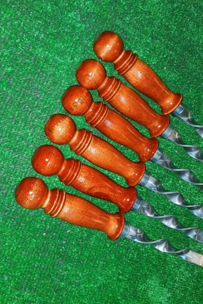 Шампур для люля-кебаб с дер. ручкой, раб.  длина 45см., ширина 16мм.