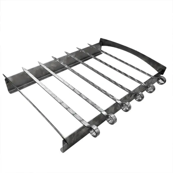 Шашлычный набор "Готовим на огне" для грилей, 6 шампуров, нерж. сталь 