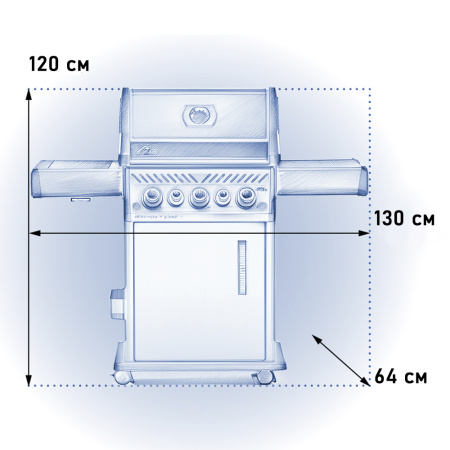 Газовый гриль NAPOLEON Rogue-425 RSB NEW с вертелом и конфоркой