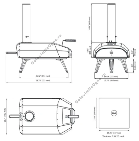 Печь для пиццы (дрова/уголь) OONI Karu 12 