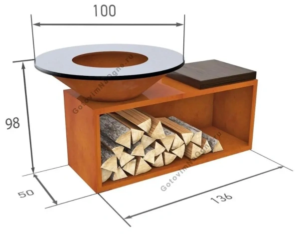 KORWOOD HIT 04 дровяной гриль-очаг с дровницей