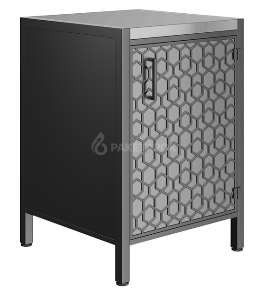 Тумба ПРОТЕЙ К-3, 60см, со столешницей из нерж.стали, фасад фактурный металл