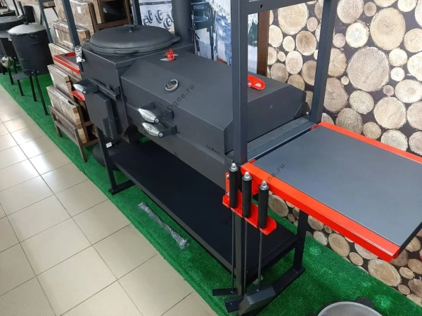 Печь-мангал ИСКАНДЕР "Инклайн 400 NEW" с крышкой-гриль, под казан 12 л.