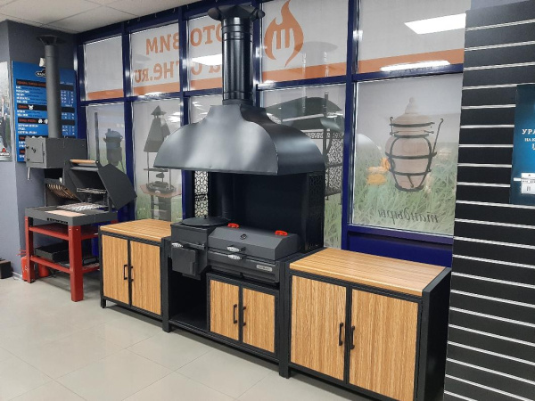 Тумба ПРОТЕЙ К-3 столешница из ДСП, фасад фактурный металл