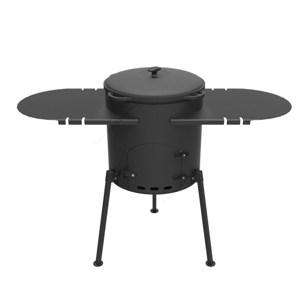 КОМПЛЕКТ: Печь "Кайзер-12Д" + Казан 12л Гардарика с чугунной крышкой и дужкой