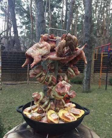 Чугунная сковородка-ёлочка, Большая, диаметр 27см.