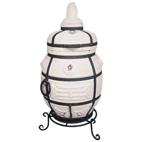 Тандыр "Поручик" с поворотной крышкой, термометр, подставка