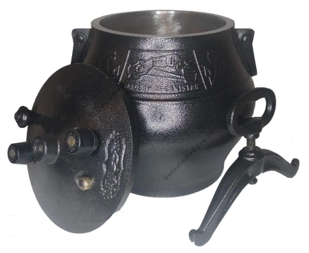 Афганский казан черный, алюминиевый, 10л.