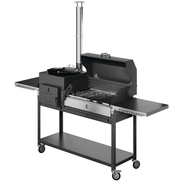 Печь-мангал ОКТАНТ 12 на колесах, под казан 12л, мангальная чаша 3мм съемная