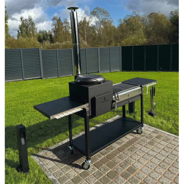 Печь-мангал ОКТАНТ 12 на колесах, под казан 12л, мангальная чаша 3мм съемная