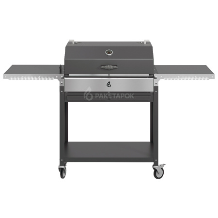 Мангал ДИОН 700 на колесах с черной крышкой-гриль и решетками из нерж. стали
