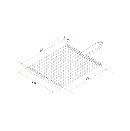 Решетка-гриль GRATAR нерж. сталь, 360х300мм