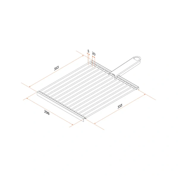 Решетка-гриль GRATAR нерж. сталь, 360х300мм