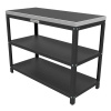 Стол металлический 112x50x85см, столешница из нерж. стали 