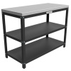 Стол металлический 112x50x85см, столешница из нерж. стали 