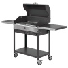Мангал ДИОН 700 на колесах с черной крышкой-гриль и решетками из нерж. стали