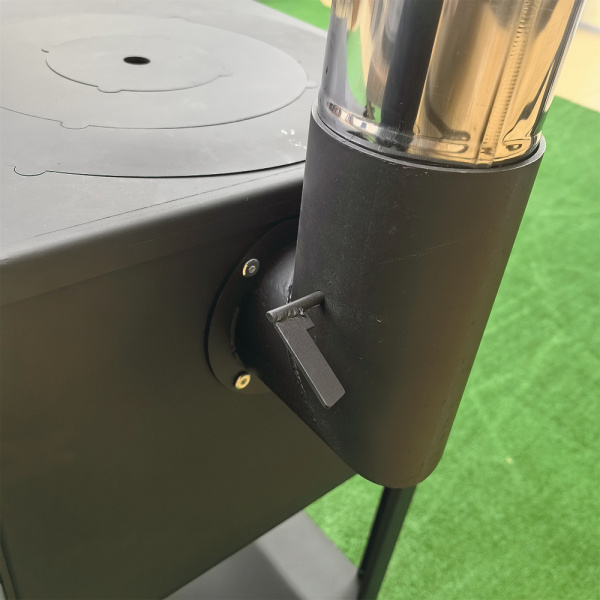 Печь "ФОРТ-12" под казан 12л с дровницей и стальной плитой, без казана