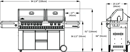 Газовый гриль NAPOLEON Prestige PRO-825 с конфоркой