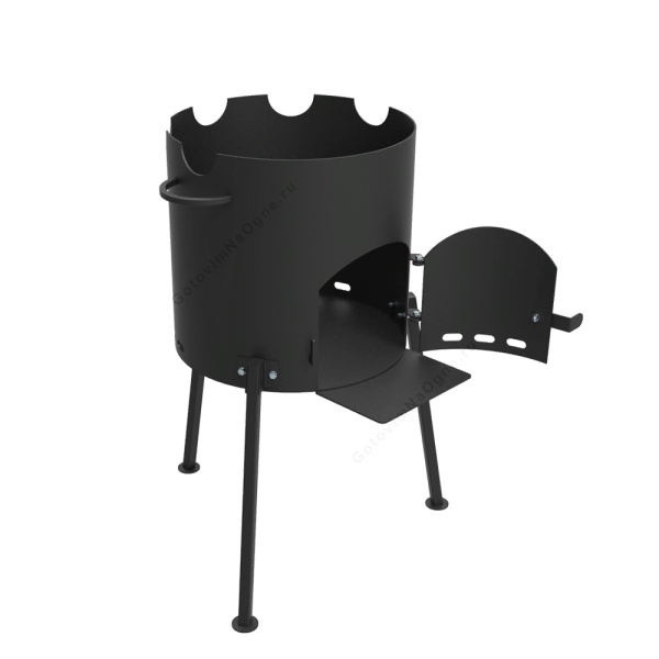 КОМПЛЕКТ: Печь "Кайзер-12Д" + Казан 12л Гардарика с чугунной крышкой и дужкой