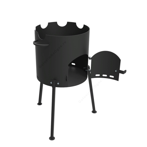КОМПЛЕКТ: Печь "Кайзер-12Д" + Казан 12л Гардарика с чугунной крышкой и дужкой