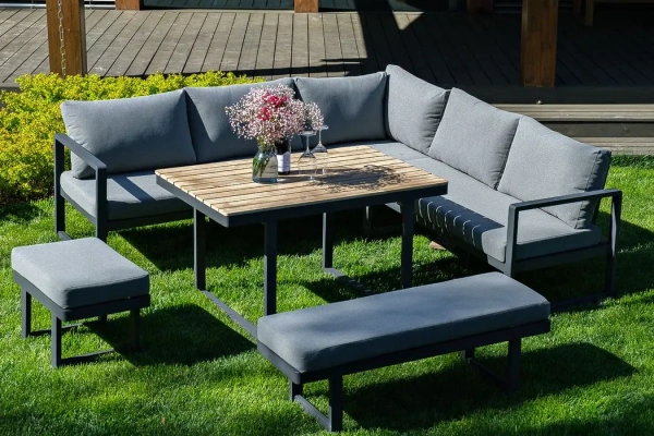 Набор для лаунж зоны из алюминия TOPA с обеденным столом