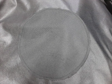 Второй слой ткани в месте дымохода изнутри