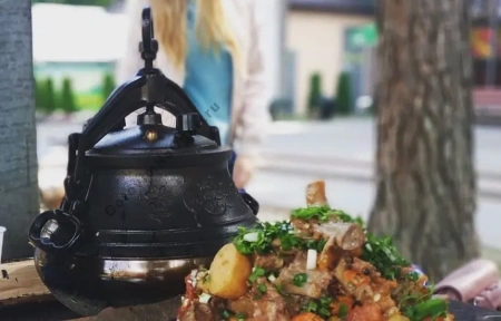 Афганский казан двухцветный с ручками, алюминиевый, 15л.
